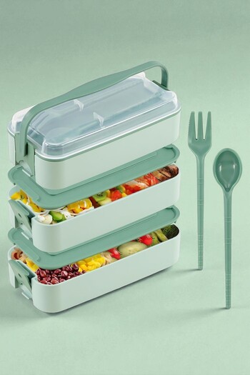 KEP 3-Tier Lunch Box – 1260 ml |   Leak-Proof |   Fork and Spoon Included |   4 Colors