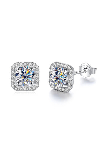 Choice 0.5CT X 2 WHITE JoyceJelly 8H8A Cut D Color VVS Moissanite Diamond Stud Earrings Luxury Sterling 925