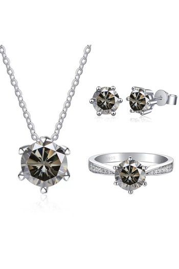 Choice 45cm 5 gray JoyceJelly Moissanite Jewelry Set With 1CT D Color VVS 3EX moissanite stone pass diamond