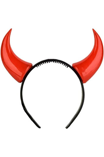 Hagointay horned headband, plastic, black/red, 19 x 20 cm