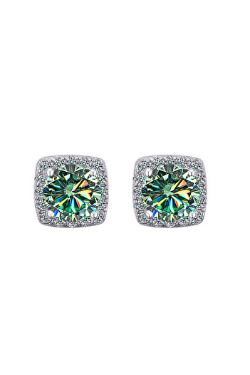 Choice 2 x 1 ct Blue Green JoyceJelly 100% Real Moissanite Diamond Earrings Classic S925 Sterling Silver St
