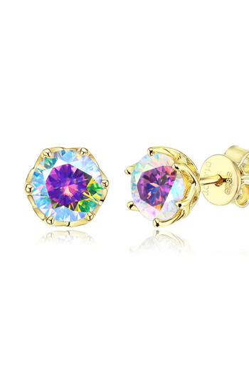 Choice 1.0 CT X 2 AB color JoyceJelly 1/2/4CT D Color Moissanite Diamond Stud Earrings S925 Sterling Silver