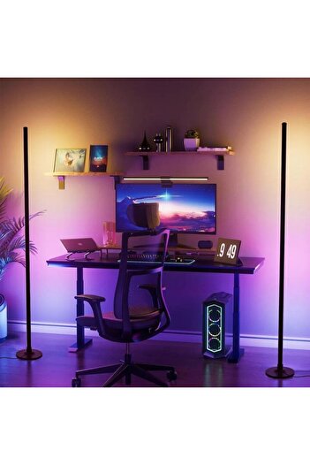 OEM Lampă de podea, LED, RGB, Bluetooth, inteligentă, bază rotundă, 155 cm