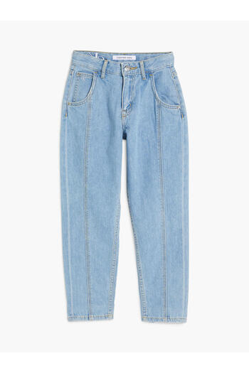 Calvin Klein BARREL UTILITY BLUE Kadın Mavi Kot Pantolon