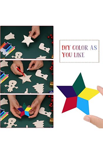 Sospiro Christmas decoration set, wood/PVC, multicolor, 165 pieces