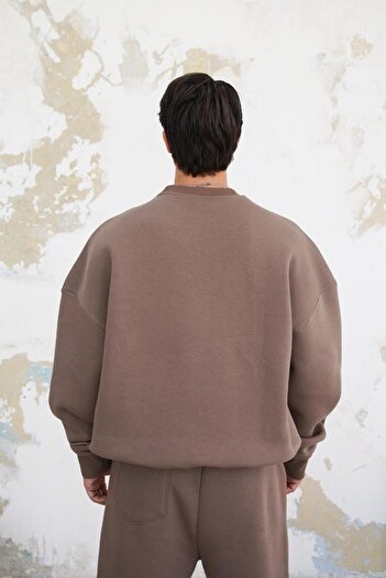 HAFKAGİYİM Light Brown Cozy Basic Oversize Sweat