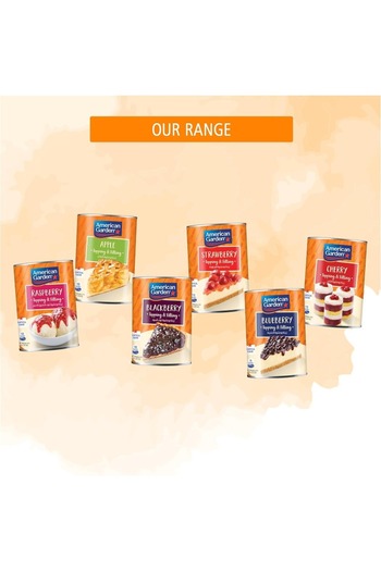 american garden Strawberry Topping & Filling 595 gSweet and Fruity Sauce for Baking and Desserts