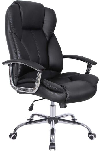 SONGMICS Office Chair with High Back Large Seat and Tilt Function Executive Swivel Computer Chair PU