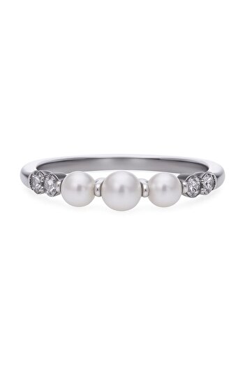 Diamonfire Inel cu perlă de argint și zirconiu 611929