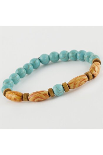 ZERO LAND Hn-Shop Turquoise Wood Trend New Season Natural Stone Bracelet-Turquoise