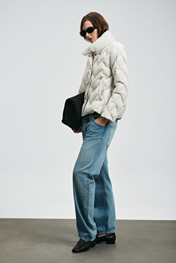Lufian Desert Goose down Women's Coat Ecru
