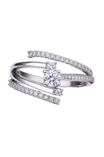 Diamonfire Inel din argint, de dama, cu cercuri din zirconiu 611925