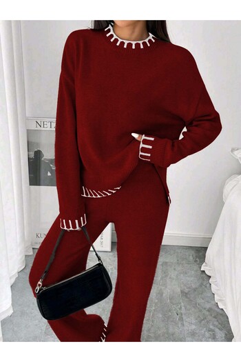 SAYZEN Split Sweatshirt Pants Bottom-Upper Set
