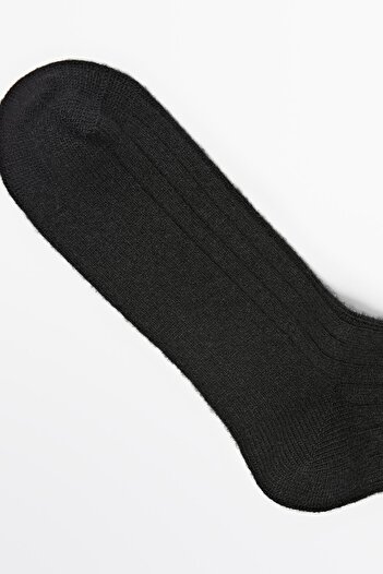 Massimo Dutti Fitilli triko yün ve kaşmir çorap