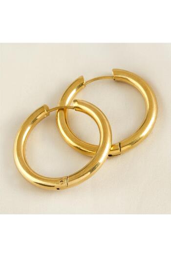 makay Flz-Shop Luxury Steel Earrings 2.3 Cm-Yellow