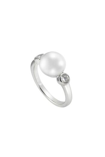 Diamonfire Inel din argint, de dama, cu perlă și zirconiu 611319