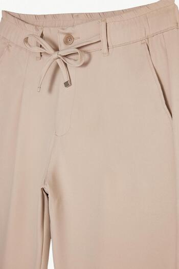 Tudors Men's Slim Fit Slim-Fit Elasticated Stone Trousers with Lace-Up Detail
