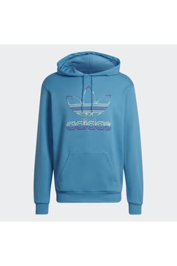 adidas Hanorac sport pentru bărbați Original's Tref Ser Hood 3, albastru deschis, M