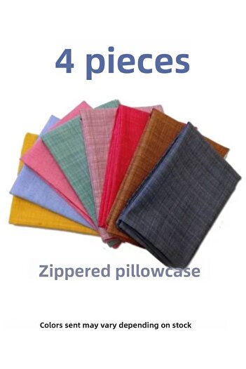 embays collection (4 Pieces) 50X70 cm Colorful Zippered Outlet Pillow Case, Mixed Color Pillow Case