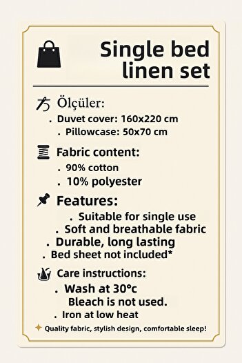 Madame Home 160*220 Single Bedding Set with Pillowcase