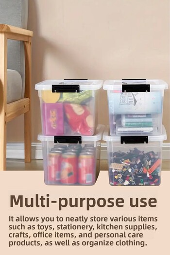 İronika 3-Wheel Storage Container Rectangular with Locking Lid Multi-Purpose Toy Storage Box 30-50-80 L