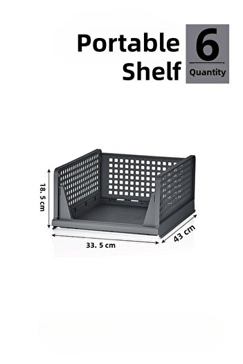 Heredot Mithra Life 6-Drawer Sliding Shelf Organizer – Gray Closet Interior Clothing, Accessory Organizer Mit1264