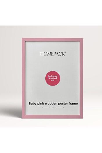 HOMEPACK 25X30 cm Light Pink Wooden Framed Poster Frame, Blank Frame, Light-Pink-Frame-25X30