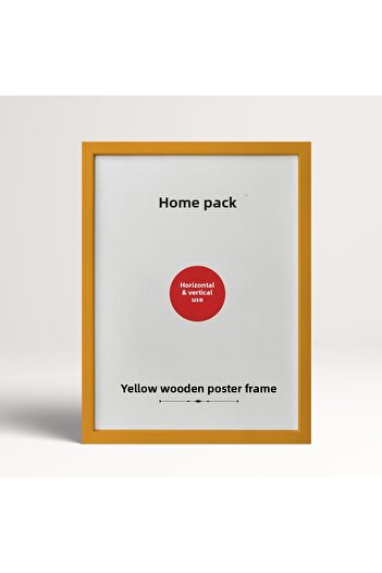 HOMEPACK 35X50 cm Yellow Wooden Framed Poster Frame, Blank Frame, Yellow-Frame-35X50