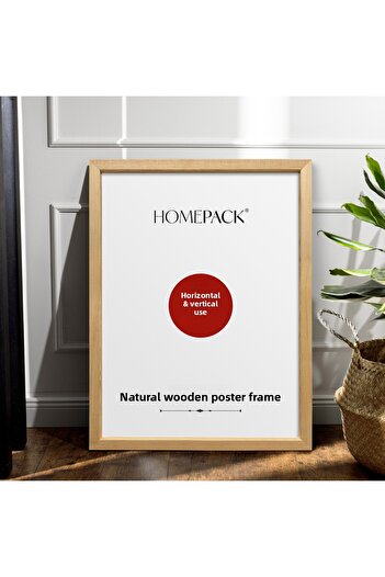 HOMEPACK 25X30 cm Natural Wood Framed Poster Frame, Blank Frame, Wood-Frame-25X30