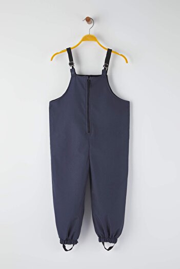 TRENDYOLKIDS Indigo Plain Halter Neck Regular Unisex Kids Jumpsuit Tkdaw26Tu00001