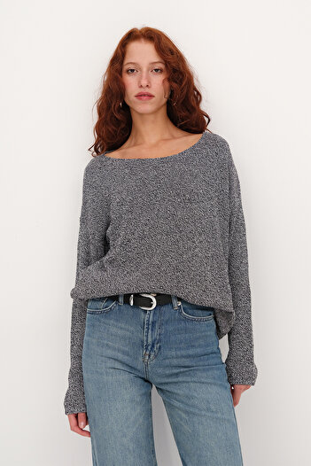 Addax Boat Neck Knitwear Sweater K10315