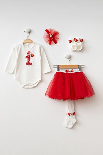 Petite Ponpon Baby Baby Girl Birthday Party Outfit Tutu Skirt/Dress Set Felt 1 Year Old