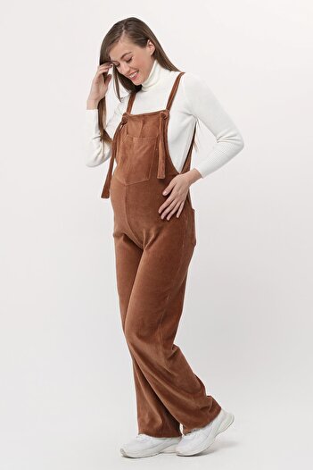 Luvmabelly MYRA6114 - Σαλοπέτα εγκυμοσύνης Camel Velvet