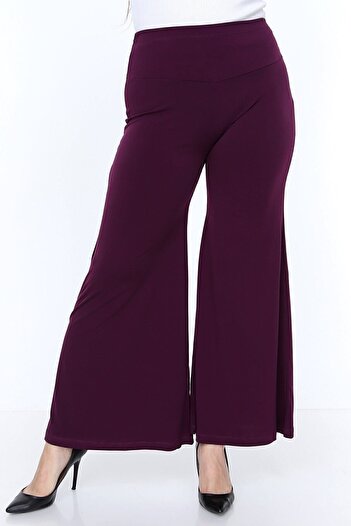 Palena Plna8201 - Sandy Long Palazzo Plum Trousers