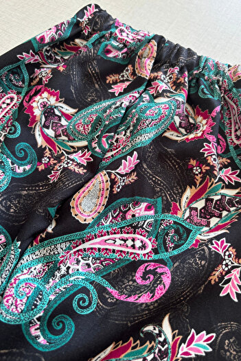 sinankardeşler Young Girl's Elastic Viscose Patterned Shalwar