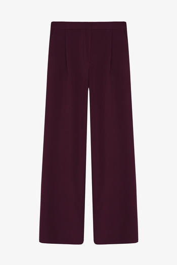 Quzu Wide Leg Fabric Trousers Plum