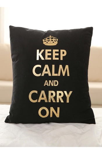 Raffine Polyester Cushion Covers Decor Throw Pillow Cover Gold Quote Printed Decorative Pillowcase Cushion C