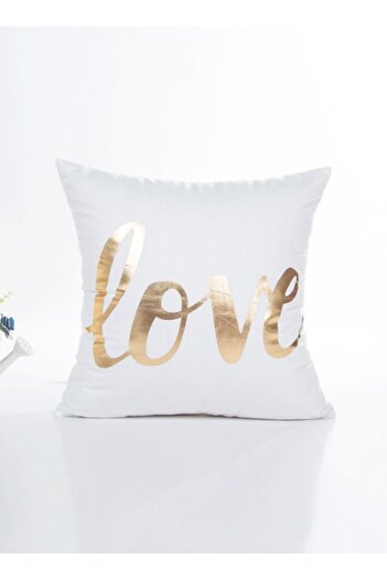 Raffine Shining Love Printed Design Cushion Covers Decor Throw Pillow Cover Gold Decorative Pillowcase Cushi