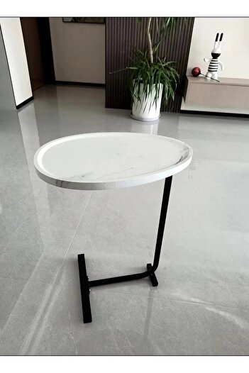 Raffine Modern Design Luxury Coffee Tables Oval Marble Design Living Room Home Furniture 45 x 30 x 60 cm
