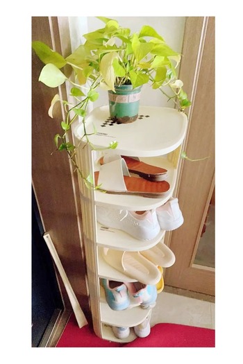 Raffine Multi Steps Plastic Corner Shoe Rack Narrow Vertical Shoe Shelf Multi-Storey Storage Shelf Space