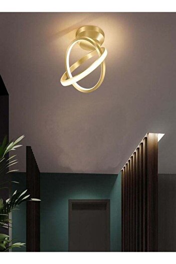 Raffine Modern Creative Iron LED Ceiling Light Round Geometry Ceiling Lamp for Living Room Bedroom Balcony H