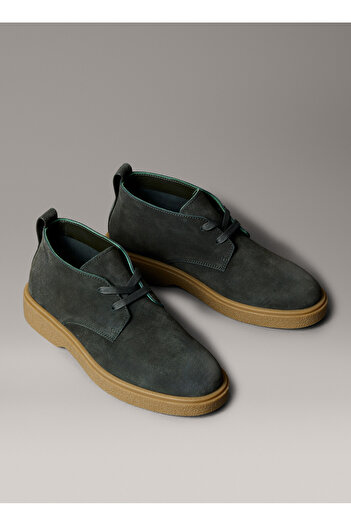Calvin Klein Deri Haki Erkek Bot TEXT RUBBER DESERT BOOT SU