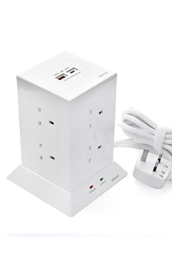 Alfanar توصيلة كهربائية الفنار 13 أمبير 8 مخارج 3 متر 2 USB
