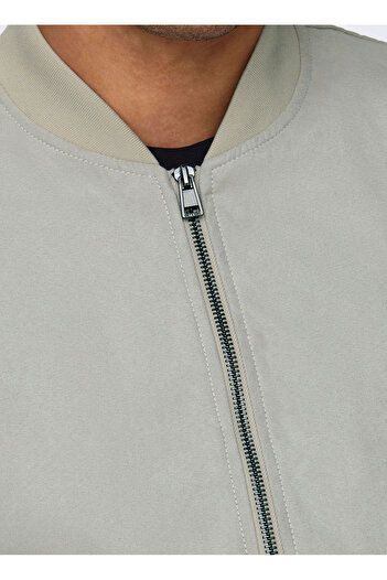Only & Sons Only & Sons Normal Açık Gri Erkek Ceket ONSLUCAS FAKE SUEDE BOMBER OTW NOOS
