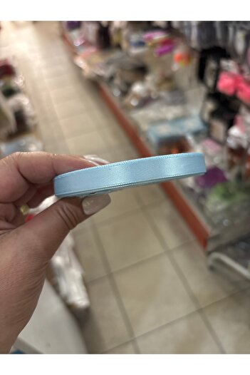 Deniz Party Store Açık Mavi Saten Kurdele 1 Cm 25 Metre