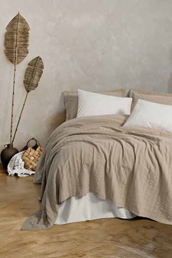 Cotton Box Natura Double Bedspread/Pique Set Vilo Beige