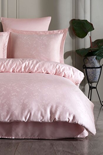 VAROL Liyosel Jacquard Duvet Cover Set King Size - Eva Powder