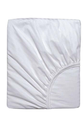VAROL Single Fitted Cotton Satin Sheet Set - White