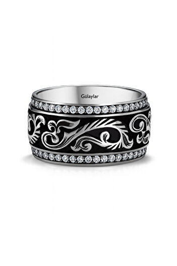 Diamond Line-Gülaylar Crown Koleksiyonu Kadın Bujiteri Taşlı Modern Alyans