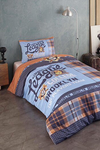 VAROL 100% Cotton Satin Youth Duvet Cover Set - Baseball